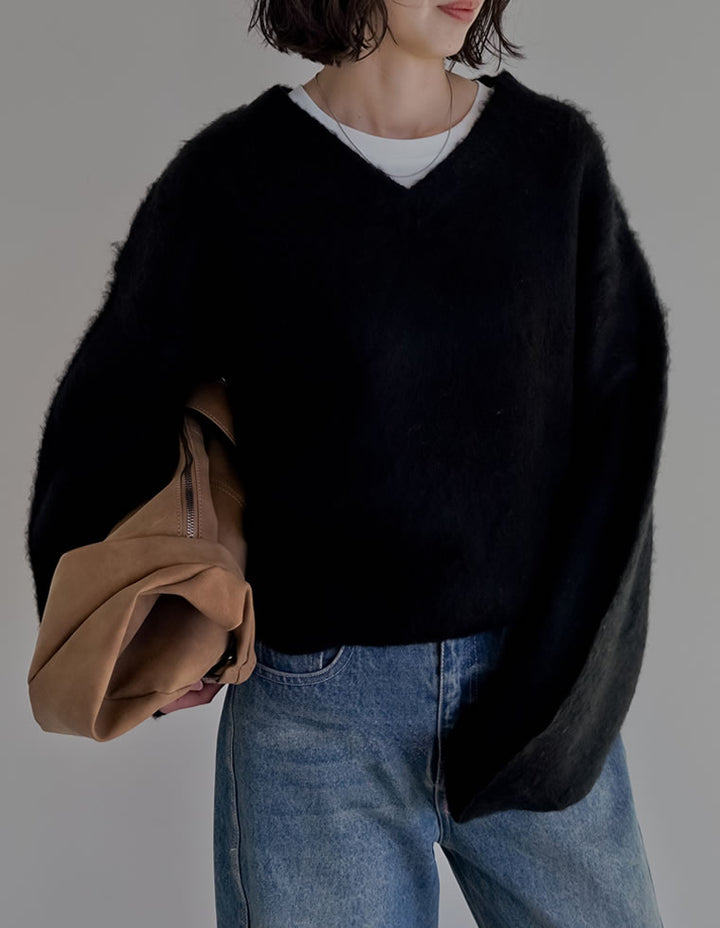 [新色追加]モヘアライクVネックニットトップス トップス 人気レディースファッション通販 リエディ