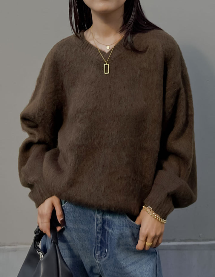 [新色追加]モヘアライクVネックニットトップス トップス 人気レディースファッション通販 リエディ