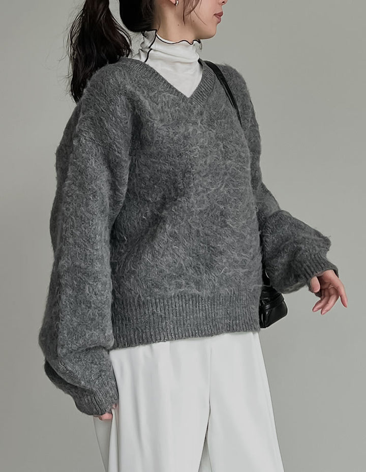 [新色追加]モヘアライクVネックニットトップス トップス 人気レディースファッション通販 リエディ