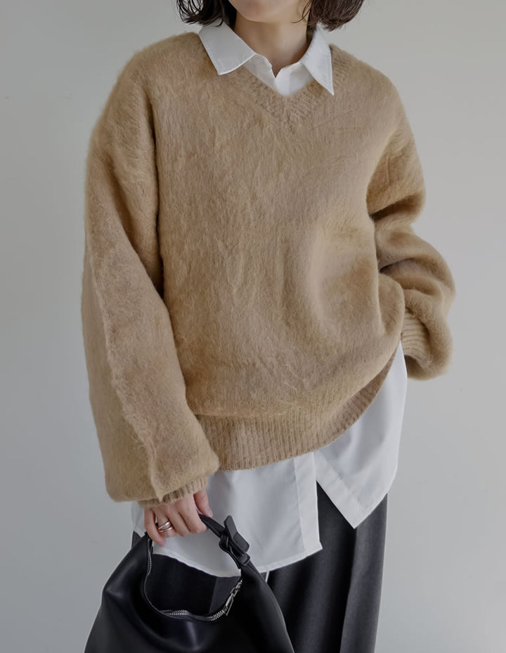 [新色追加]モヘアライクVネックニットトップス トップス 人気レディースファッション通販 リエディ