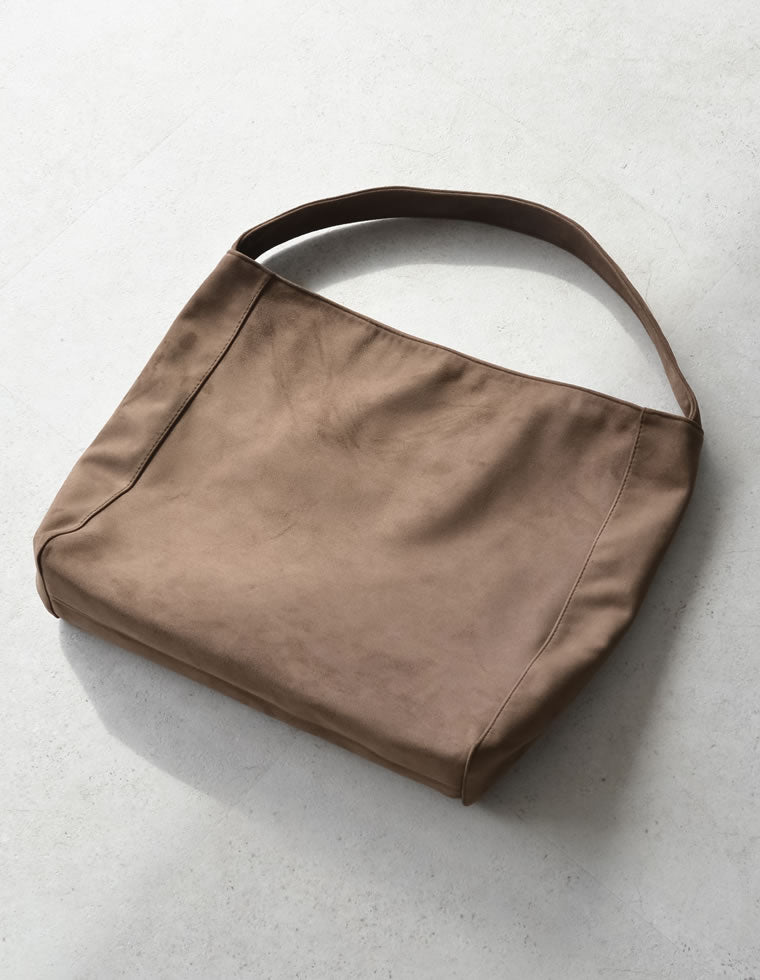 EVRIS カラーフェイクスエードバッグ EVRIS ブロッキングフェイクスエードスクエアショルダーBAG（パープル