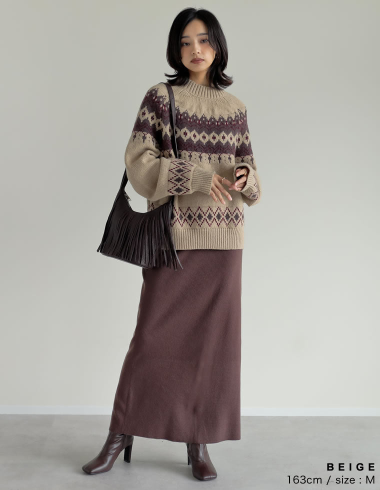 ノルディック柄ニットプルオーバー - トップス通販 | 人気レディース