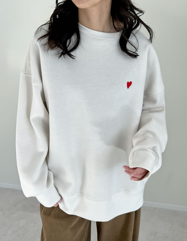 裏起毛ワンポイント刺繍スウェット - トップス通販 | 人気レディース