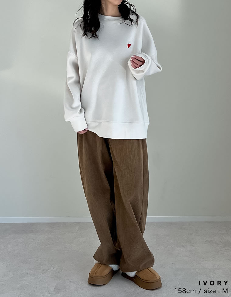 裏起毛ワンポイント刺繍スウェット - トップス通販 | 人気レディース