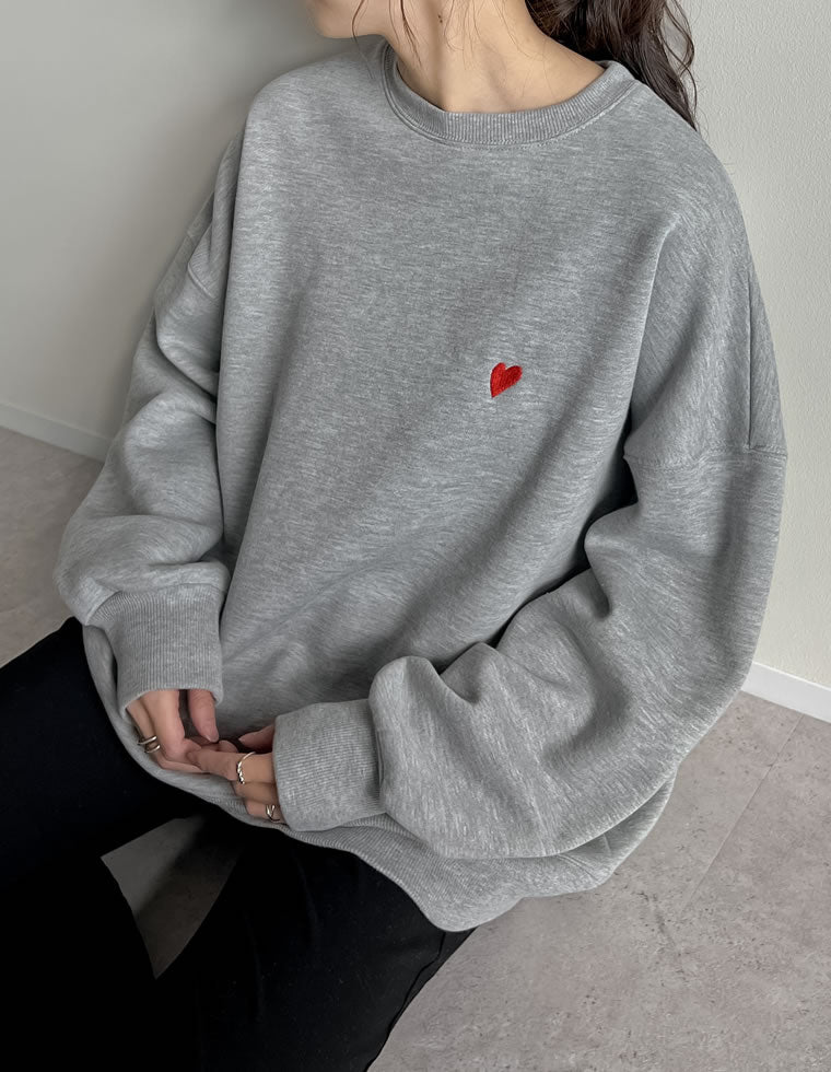 ♡ べリエちゃんスウェットOP ♡ super loose light sweatee one piece / red [3size] | wee9s