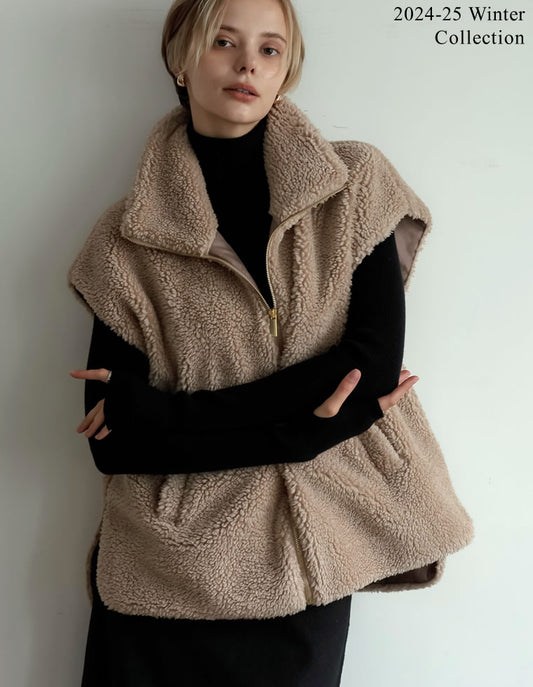 [2024-25 WINTER COLLECTION]スタンドカラーボアベスト ジャケット/アウター 人気レディースファッション通販 リエディ
