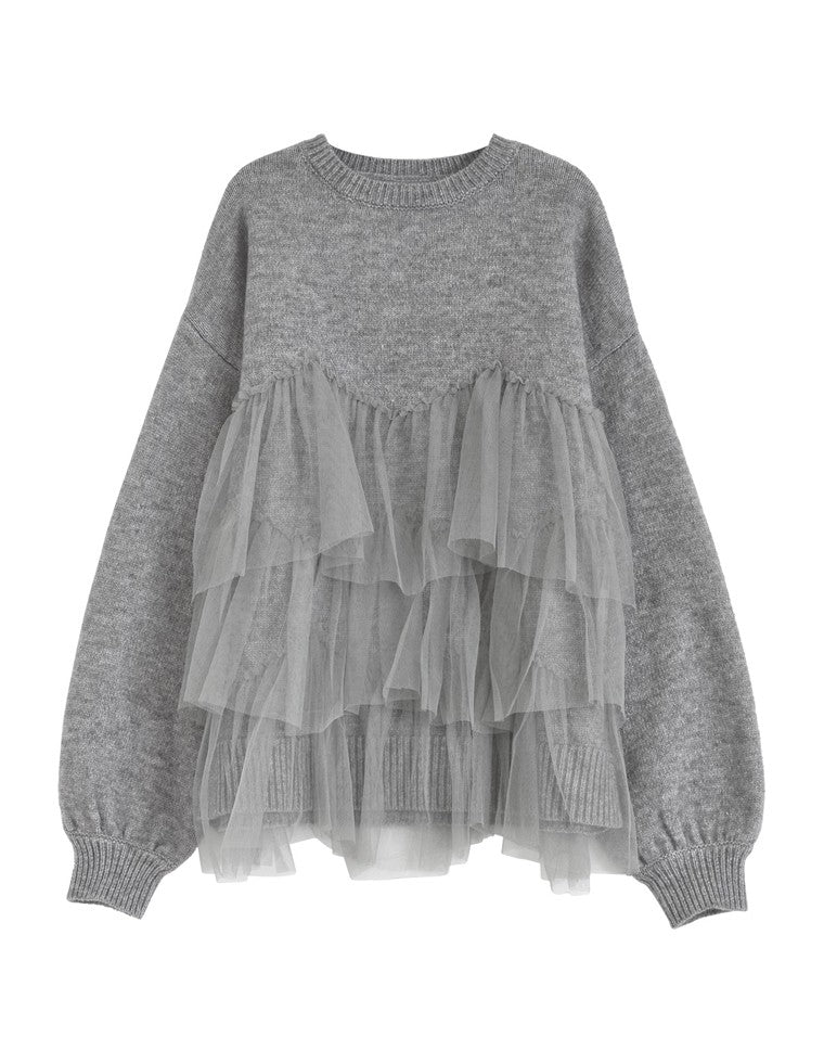 チュールモヘアタッチニットプルオーバー - トップス通販 | 人気