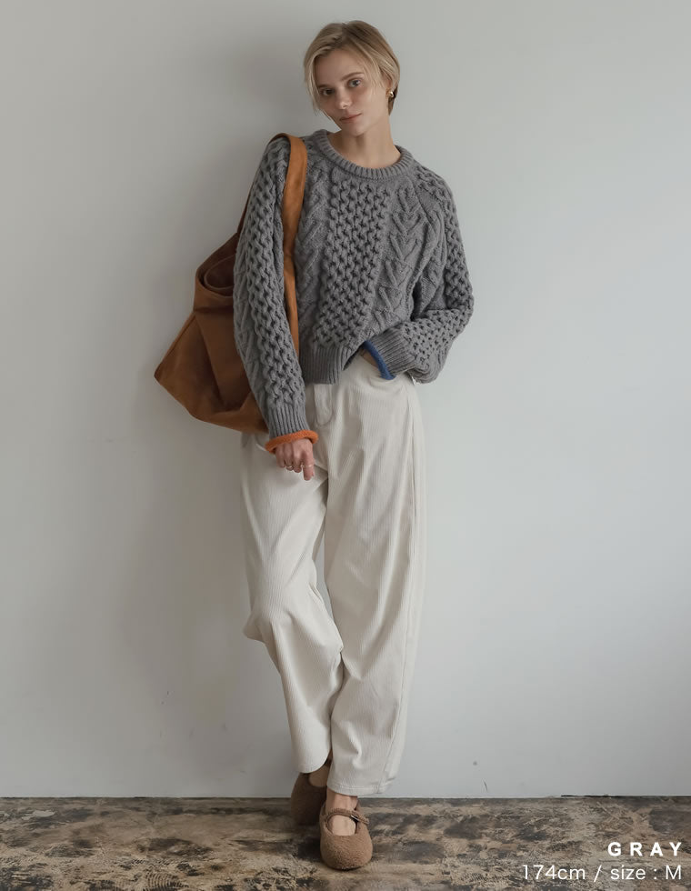 NKNIT ハートケーブルニット Re:EDIT ニット セーター 「2024-25 WINTER COLLECTION」配色