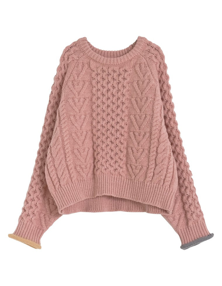 配色ハートケーブルニット - トップス通販 | 人気レディース