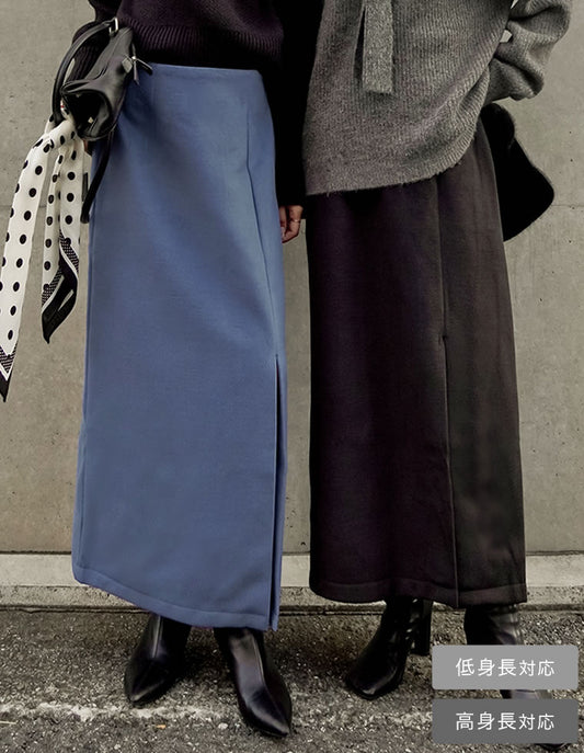 【TIME SALE 10%OFF】[2024-25 WINTER COLLECTION]起毛フロントスリットタイトスカート スカート 人気レディースファッション通販 リエディ