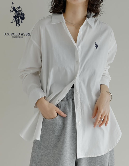 [U.S. POLO ASSN.][別注]レギュラーカラー長袖チュニックシャツ[mb] トップス 人気レディースファッション通販 リエディ