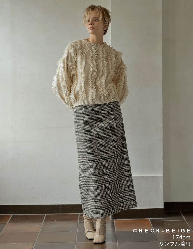 起毛無地orチェック柄タイトスカート - スカート通販 | 人気レディース