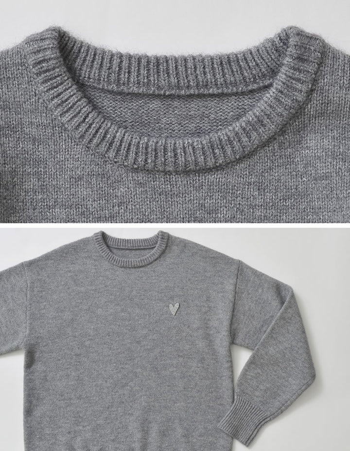 アルパカタッチハートワッペン付きニットトップス トップス 人気レディースファッション通販 リエディ