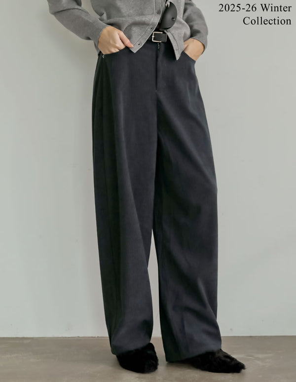 [2025 WINTER PRE ORDER][新色追加][低身長/高身長/大きいサイズ有]コーデュロイバレルレッグパンツ