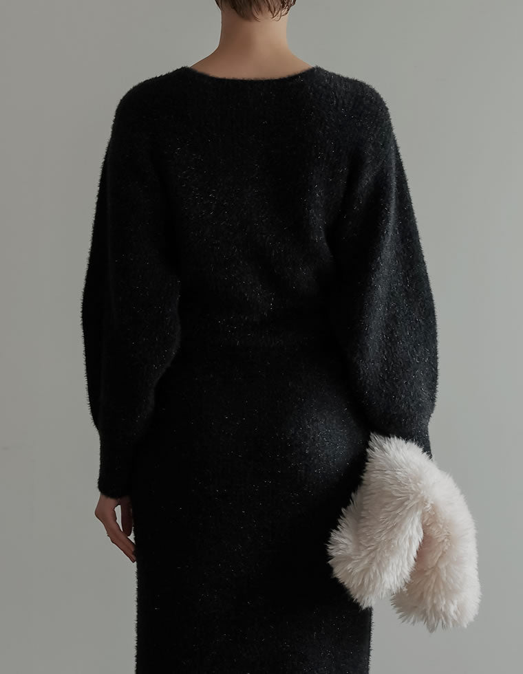 ラメフェザーニットリボンカーディガン - トップス通販 | 人気