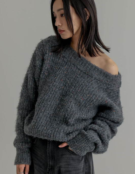 ミックスニットオフショルダートップス トップス 人気レディースファッション通販 リエディ