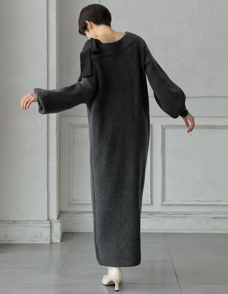 ショルダーリボンニットワンピース - ワンピース通販 | 人気レディース