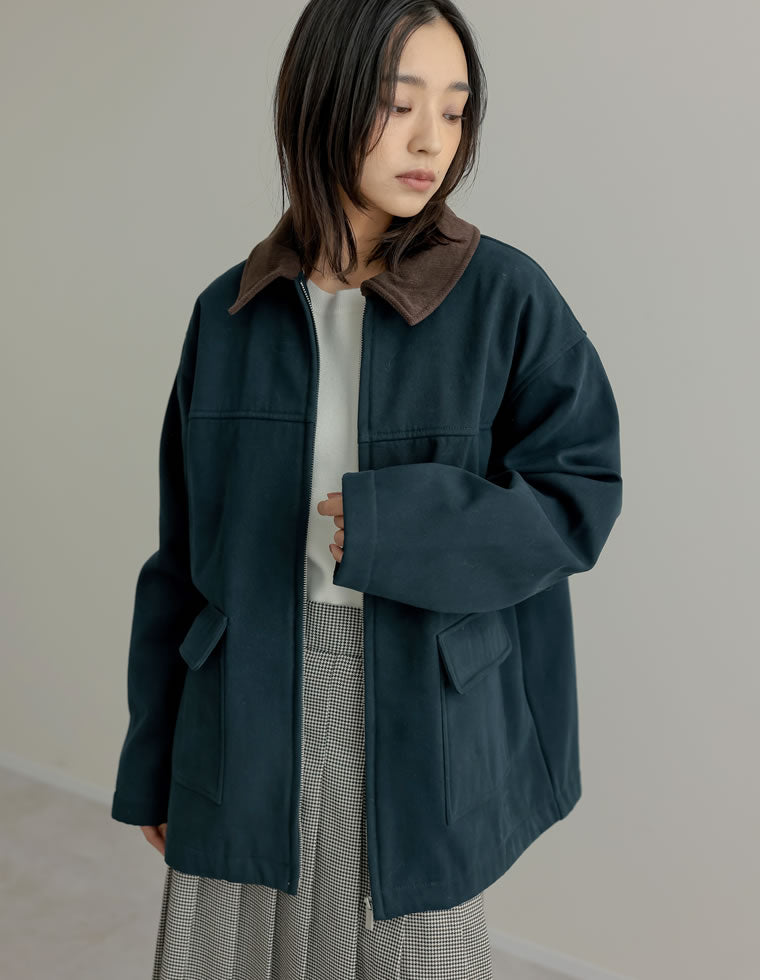 コーデュロイカラーカバーオールジャケット - ジャケット