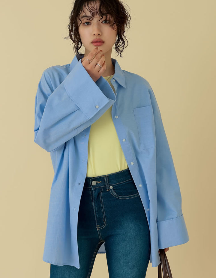 【TIME SALE 20%OFF ¥3,979⇒¥3,183】[2025SS COLLECTION]オックスビッグカフスワイドスリーブシャツ トップス 人気レディースファッション通販 リエディ