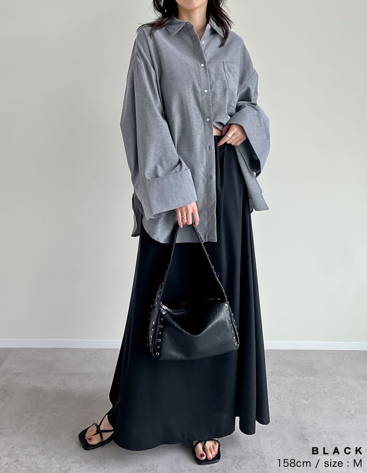 【TIME SALE 20%OFF ¥3,979⇒¥3,183】[2025SS COLLECTION]オックスビッグカフスワイドスリーブシャツ トップス 人気レディースファッション通販 リエディ