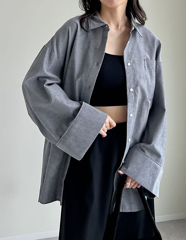 【TIME SALE 20%OFF ¥3,979⇒¥3,183】[2025SS COLLECTION]オックスビッグカフスワイドスリーブシャツ トップス 人気レディースファッション通販 リエディ