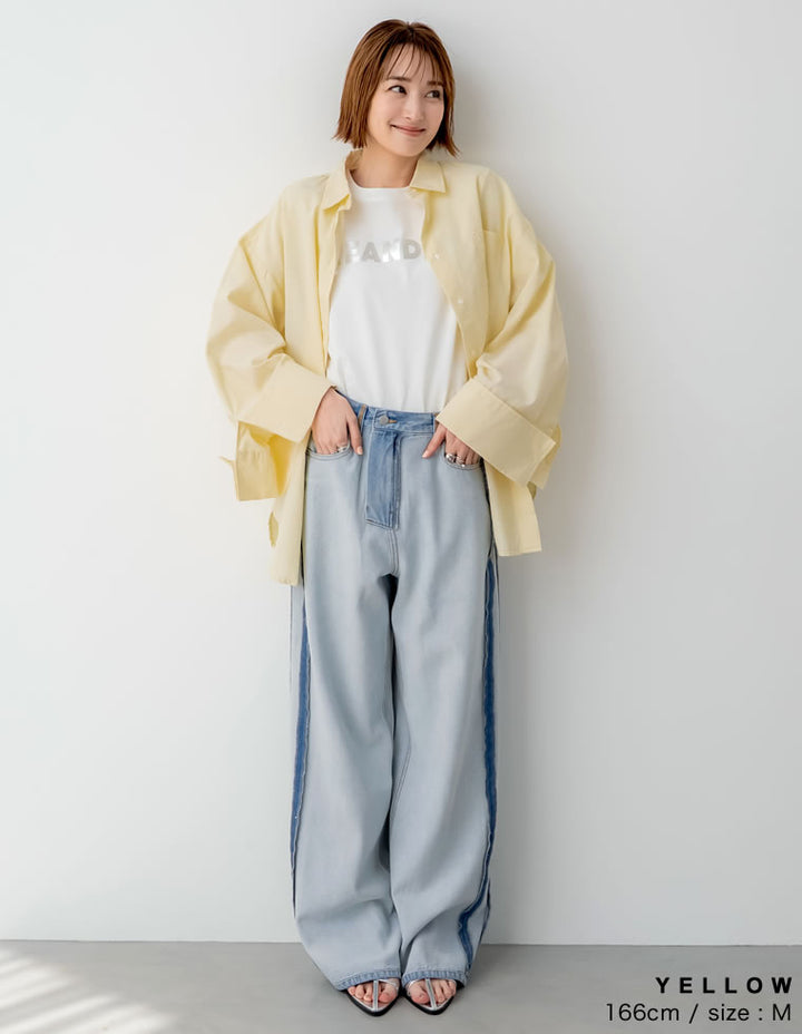 【TIME SALE 20%OFF ¥3,979⇒¥3,183】[2025SS COLLECTION]オックスビッグカフスワイドスリーブシャツ トップス 人気レディースファッション通販 リエディ