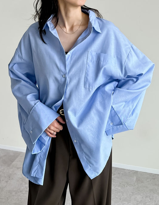 【TIME SALE 20%OFF ¥3,979⇒¥3,183】[2025SS COLLECTION]オックスビッグカフスワイドスリーブシャツ トップス 人気レディースファッション通販 リエディ