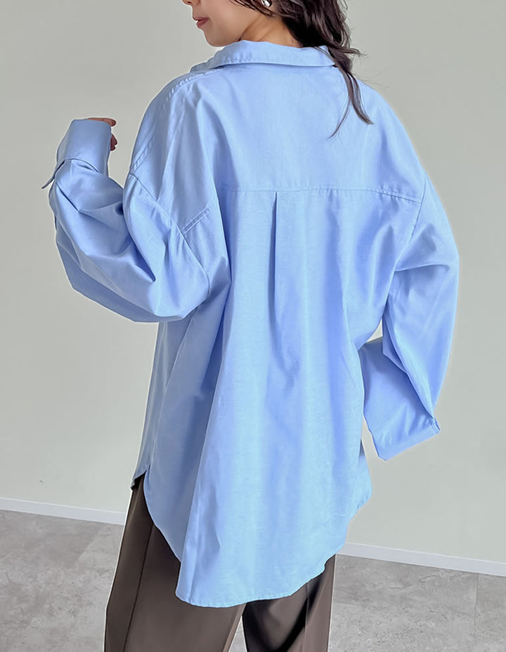 【TIME SALE 20%OFF ¥3,979⇒¥3,183】[2025SS COLLECTION]オックスビッグカフスワイドスリーブシャツ トップス 人気レディースファッション通販 リエディ