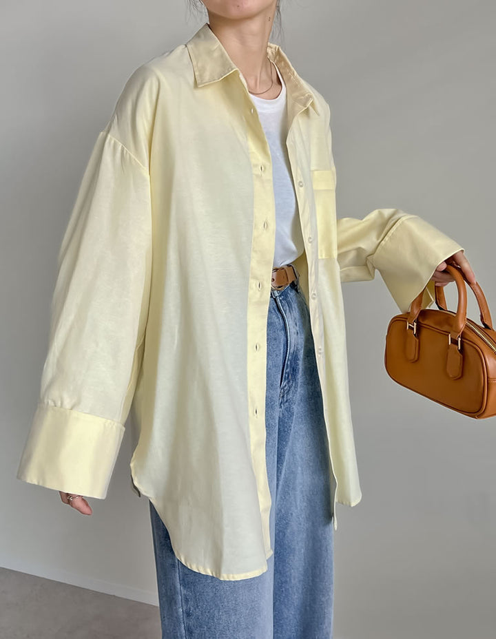 【TIME SALE 20%OFF ¥3,979⇒¥3,183】[2025SS COLLECTION]オックスビッグカフスワイドスリーブシャツ トップス 人気レディースファッション通販 リエディ