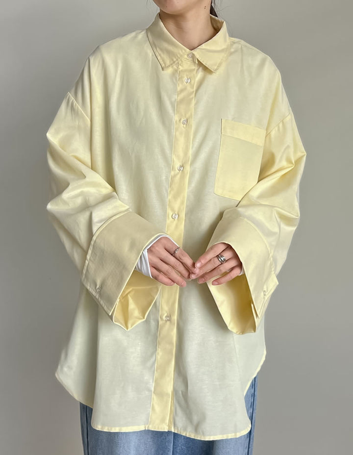 【TIME SALE 20%OFF ¥3,979⇒¥3,183】[2025SS COLLECTION]オックスビッグカフスワイドスリーブシャツ トップス 人気レディースファッション通販 リエディ