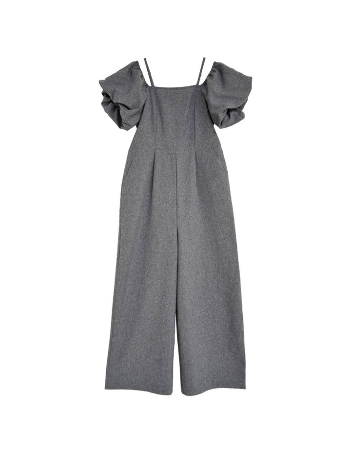 【TIME SALE 20%OFF ¥5,998⇒¥4,798】[低身長サイズ有]ライトエステルバルーンスリーブオフショル2WAYオールインワン オールインワン 人気レディースファッション通販 リエディ