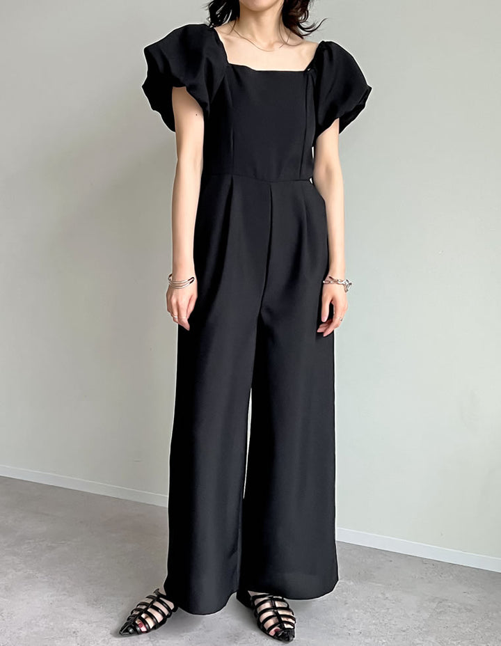 【TIME SALE 20%OFF ¥5,998⇒¥4,798】[低身長サイズ有]ライトエステルバルーンスリーブオフショル2WAYオールインワン オールインワン 人気レディースファッション通販 リエディ