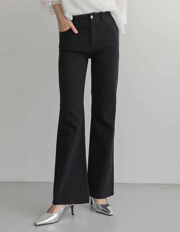 【TIME SALE 10%OFF ¥3,979⇒¥3,581】[2025 SUMMER COLLECTION][低身長/大きいサイズ有][美シルエット]スーパーストレッチキックフレアパンツ[mb] パンツ 人気レディースファッション通販 リエディ