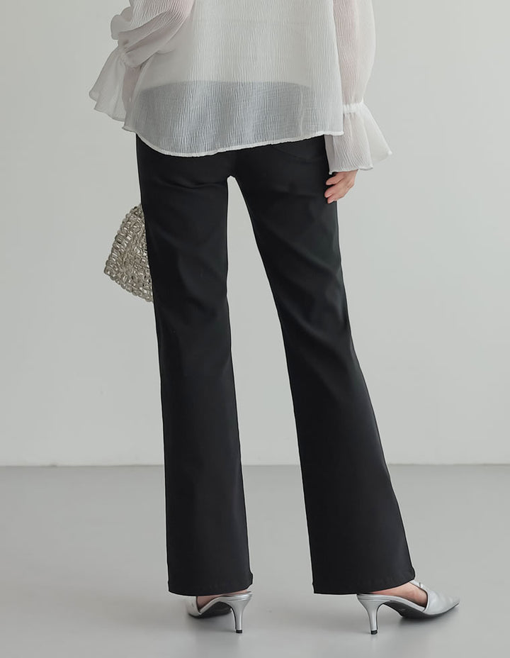 【TIME SALE 10%OFF ¥3,979⇒¥3,581】[2025 SUMMER COLLECTION][低身長/大きいサイズ有][美シルエット]スーパーストレッチキックフレアパンツ[mb] パンツ 人気レディースファッション通販 リエディ