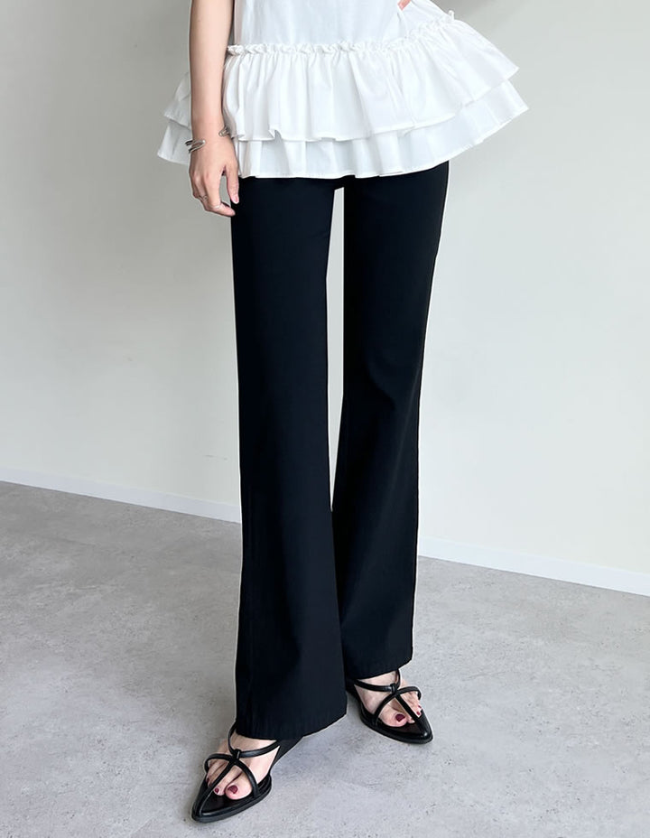 【TIME SALE 10%OFF ¥3,979⇒¥3,581】[2025 SUMMER COLLECTION][低身長/大きいサイズ有][美シルエット]スーパーストレッチキックフレアパンツ[mb] パンツ 人気レディースファッション通販 リエディ