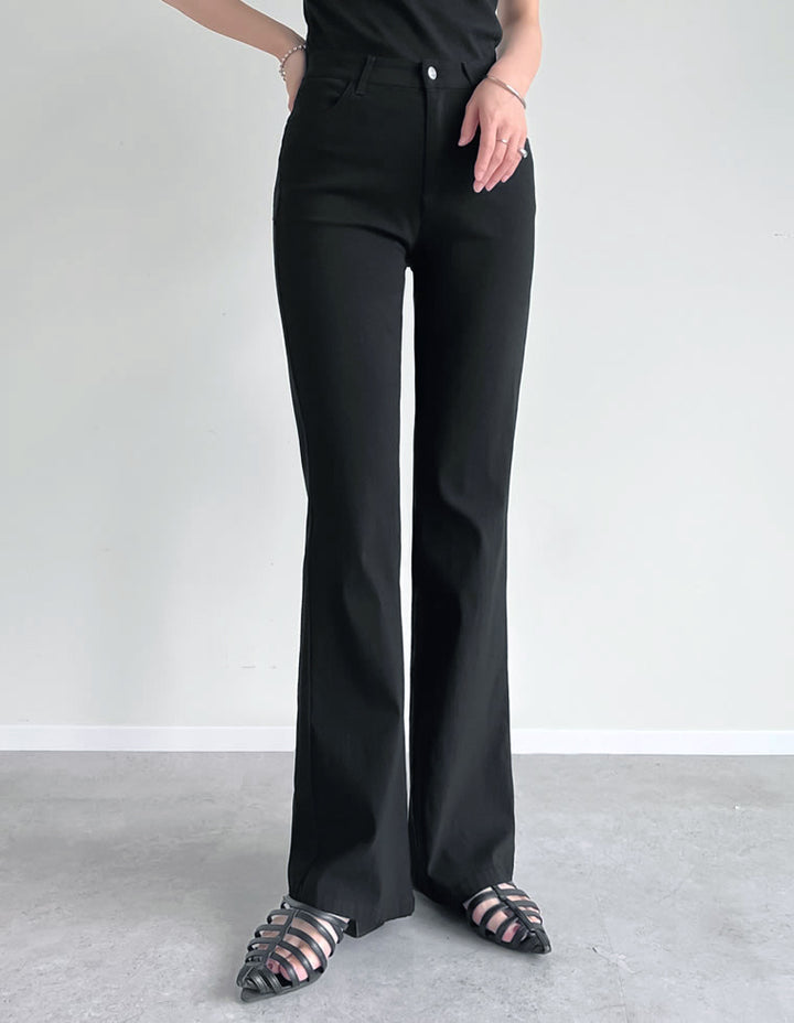 【TIME SALE 10%OFF ¥3,979⇒¥3,581】[2025 SUMMER COLLECTION][低身長/大きいサイズ有][美シルエット]スーパーストレッチキックフレアパンツ[mb] パンツ 人気レディースファッション通販 リエディ