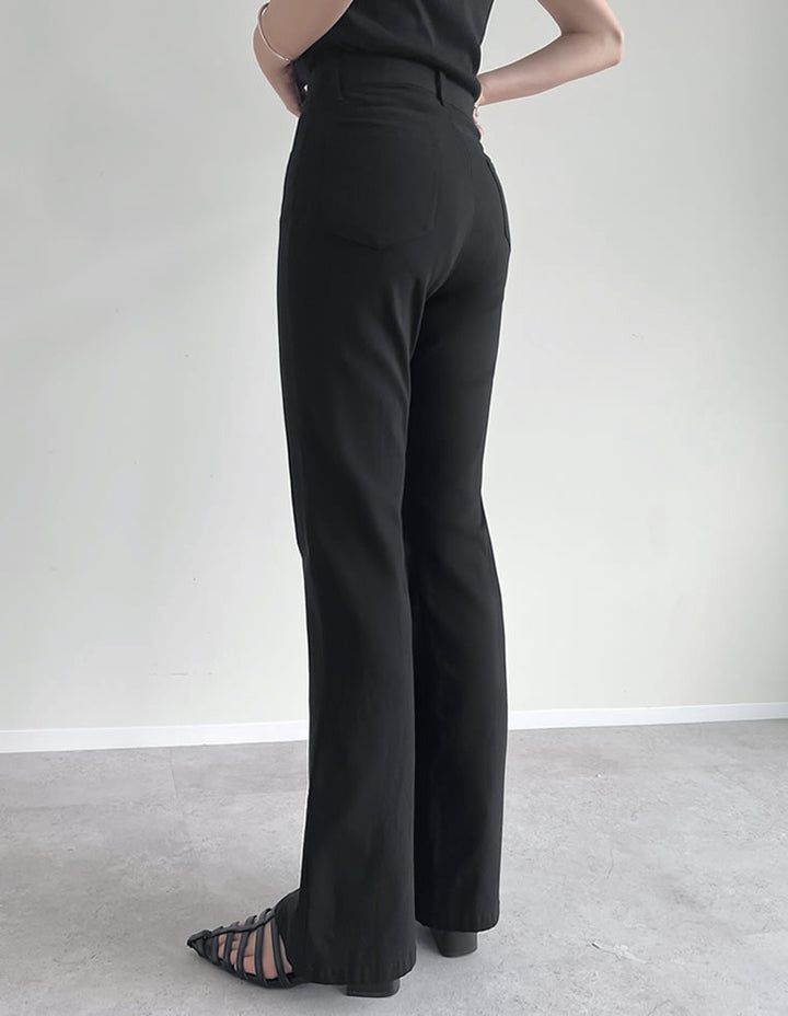 【TIME SALE 10%OFF ¥3,979⇒¥3,581】[2025 SUMMER COLLECTION][低身長/大きいサイズ有][美シルエット]スーパーストレッチキックフレアパンツ[mb] パンツ 人気レディースファッション通販 リエディ