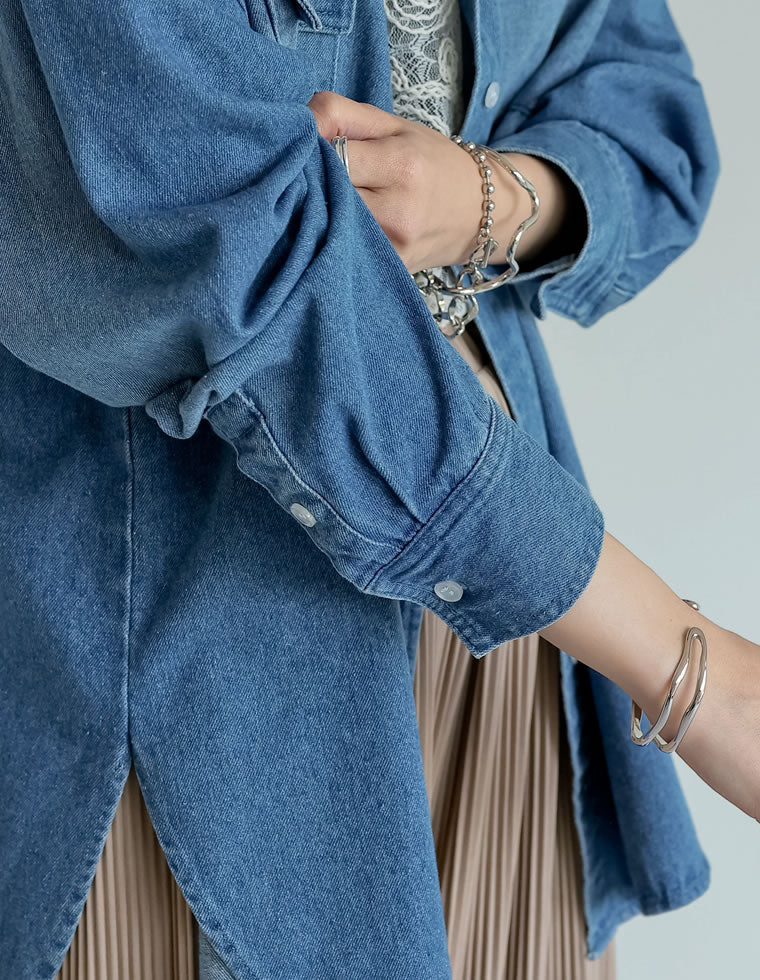 ダブルポケットダンガリーシャツ - トップス通販 | 人気レディース