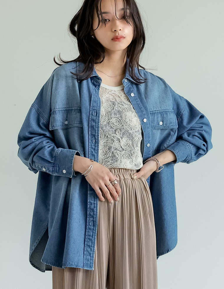 ダブルポケットダンガリーシャツ - トップス通販 | 人気レディース