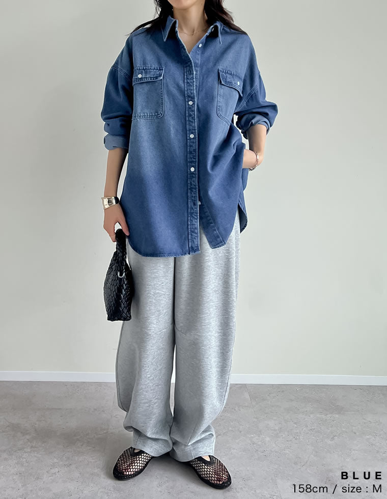 ダブルポケットダンガリーシャツ - トップス通販 | 人気レディース