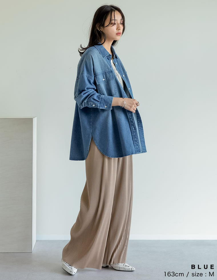 ダブルポケットダンガリーシャツ - トップス通販 | 人気レディース