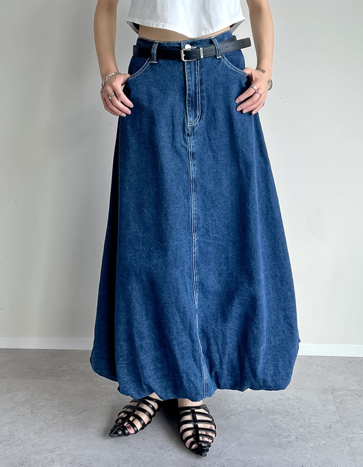 【TIME SALE 30%OFF ¥5,998⇒¥4,198】[2025SS COLLECTION][低身長/高身長サイズ有]コットンデニムバルーンスカート スカート 人気レディースファッション通販 リエディ
