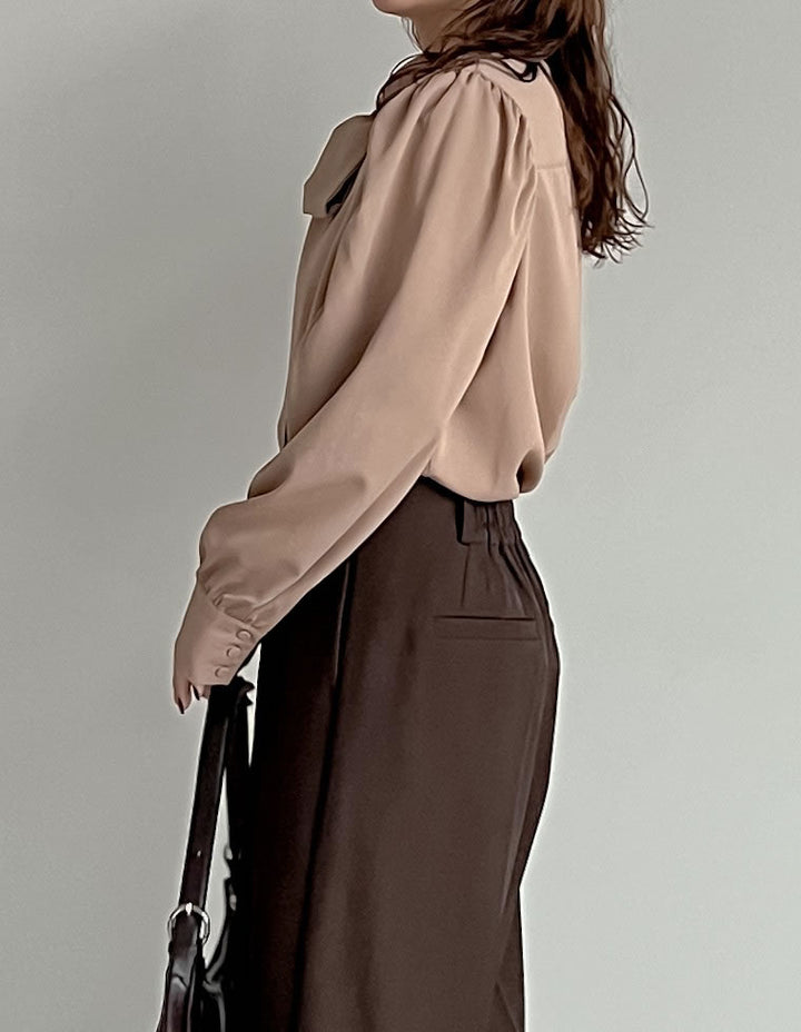 【TIME SALE 30%OFF ¥4,998⇒¥3,498】[2025SS COLLECTION][オケージョン セレモニー][2WAY]無地or花柄タイ付きブラウス トップス 人気レディースファッション通販 リエディ