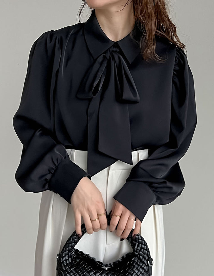 【TIME SALE 30%OFF ¥4,998⇒¥3,498】[2025SS COLLECTION][オケージョン セレモニー][2WAY]無地or花柄タイ付きブラウス トップス 人気レディースファッション通販 リエディ