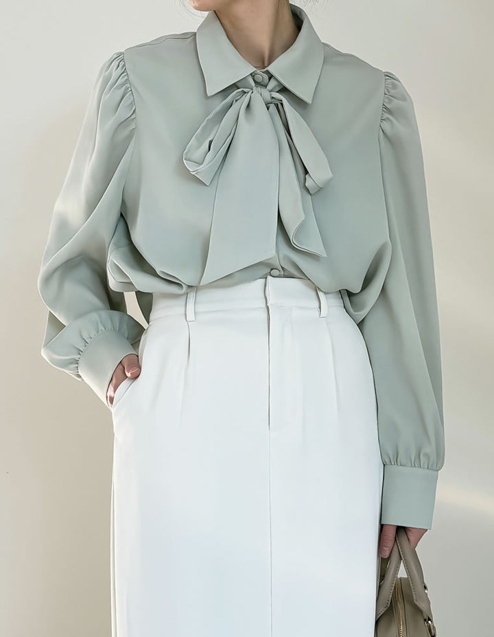 【TIME SALE 30%OFF ¥4,998⇒¥3,498】[2025SS COLLECTION][オケージョン セレモニー][2WAY]無地or花柄タイ付きブラウス トップス 人気レディースファッション通販 リエディ
