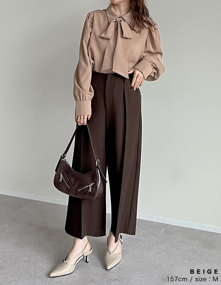 【TIME SALE 30%OFF ¥4,998⇒¥3,498】[2025SS COLLECTION][オケージョン セレモニー][2WAY]無地or花柄タイ付きブラウス トップス 人気レディースファッション通販 リエディ