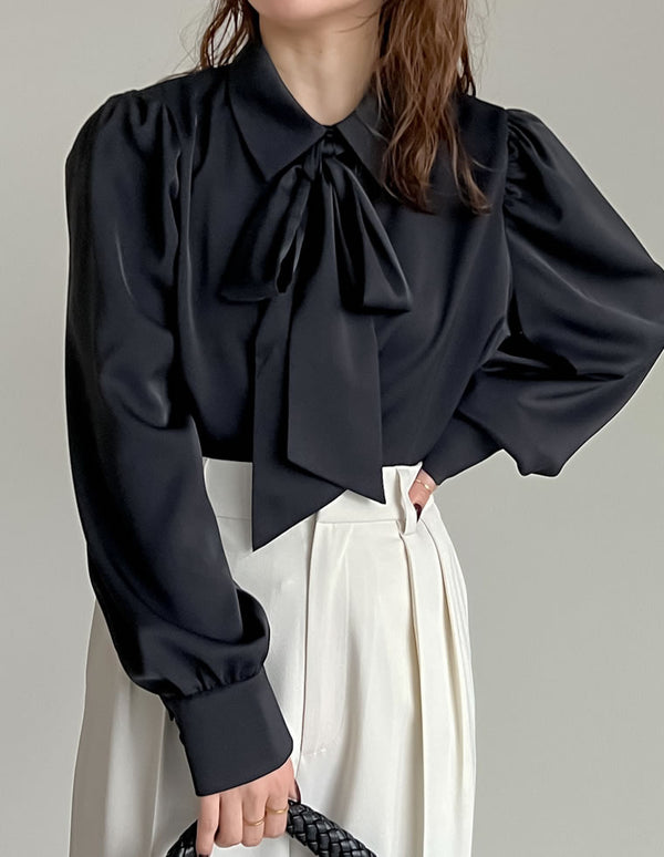 《今だけ！2BUY15%OFFクーポンで ¥3,998⇒¥3,398》【SUMMER TIMESALE 20%OFF】[2025SS COLLECTION][オケージョン セレモニー][2WAY]無地or花柄タイ付きブラウス