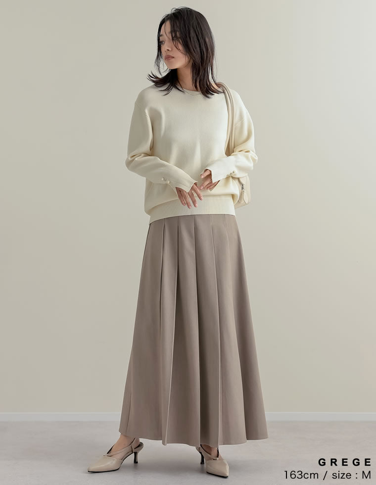 ストレッチミックスツイルプリーツスカート - スカート通販