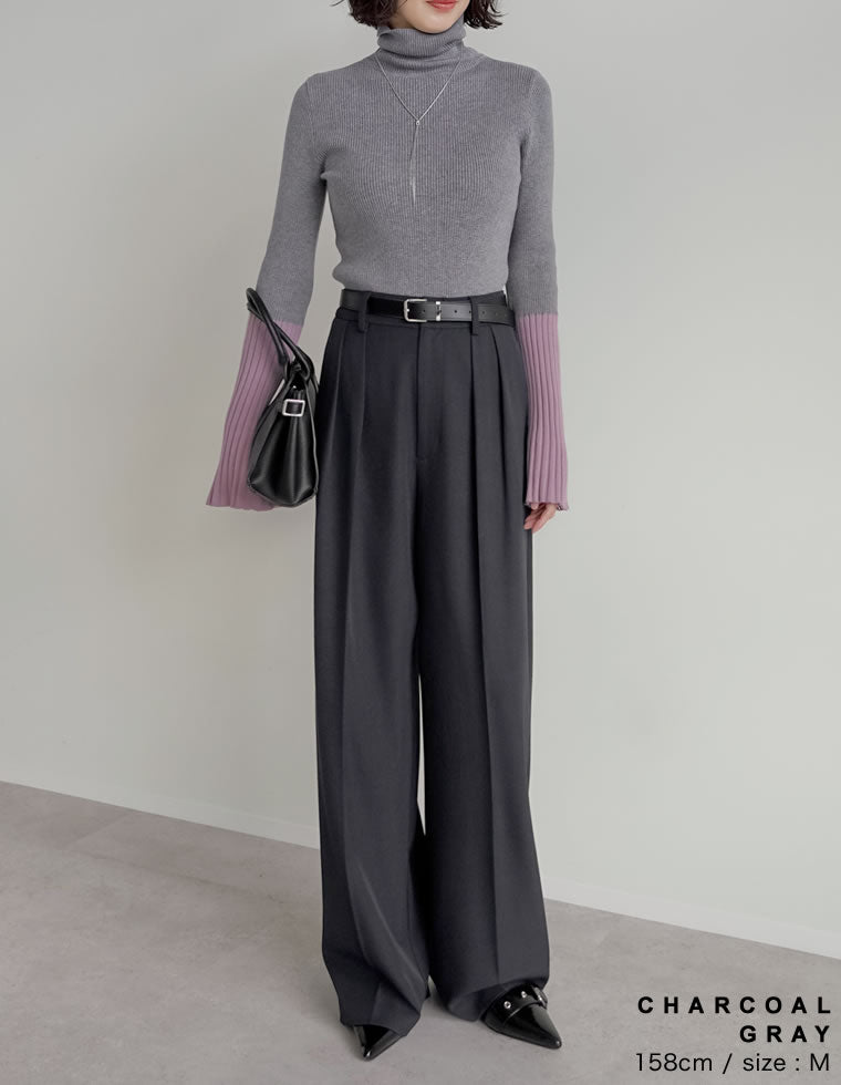 ミックスツイルダブルタックパンツ - パンツ通販 | 人気