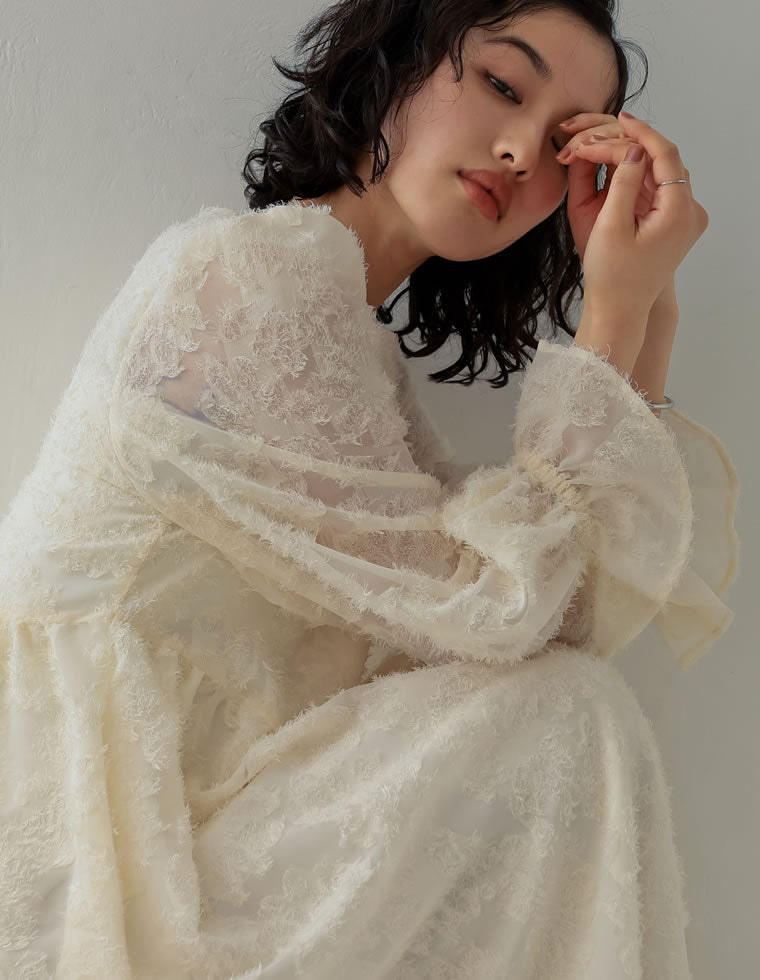 フラワージャガードシアーフレアワンピース - ワンピース通販 | 人気